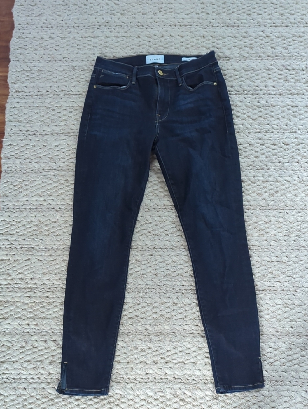 Frame Denim Indigo Skinny High-Rise Jeans